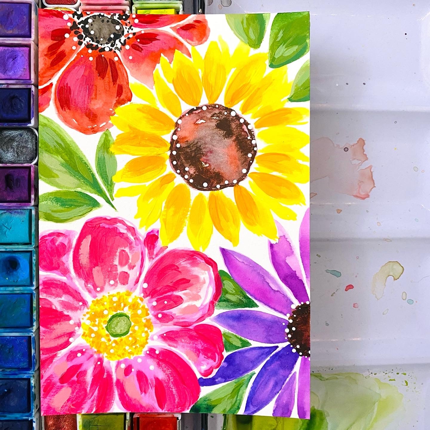 Day 11 of 28 February Flowers Original Painting