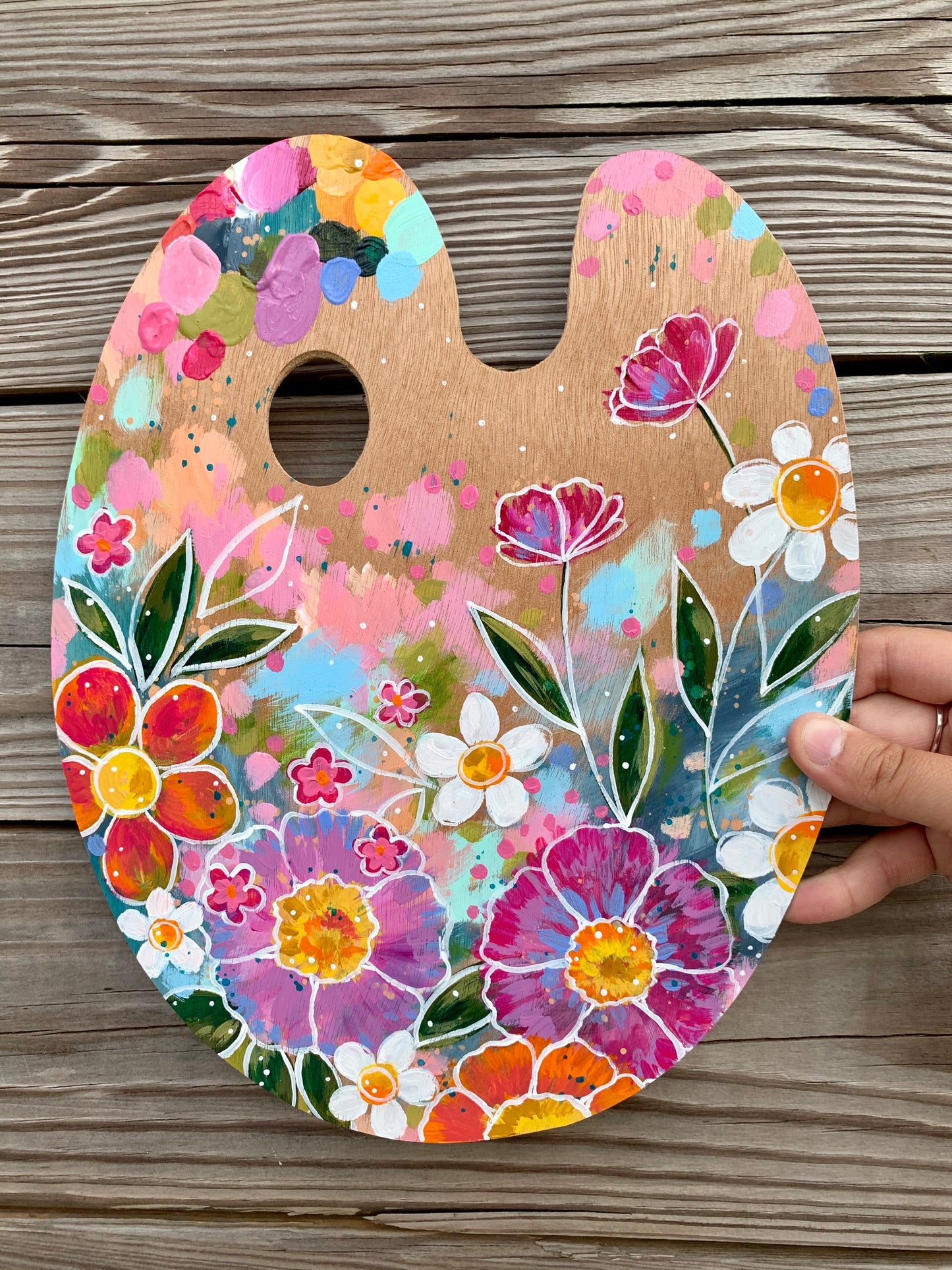 Paint Palette Original Painting #8 “Floral Joy”
