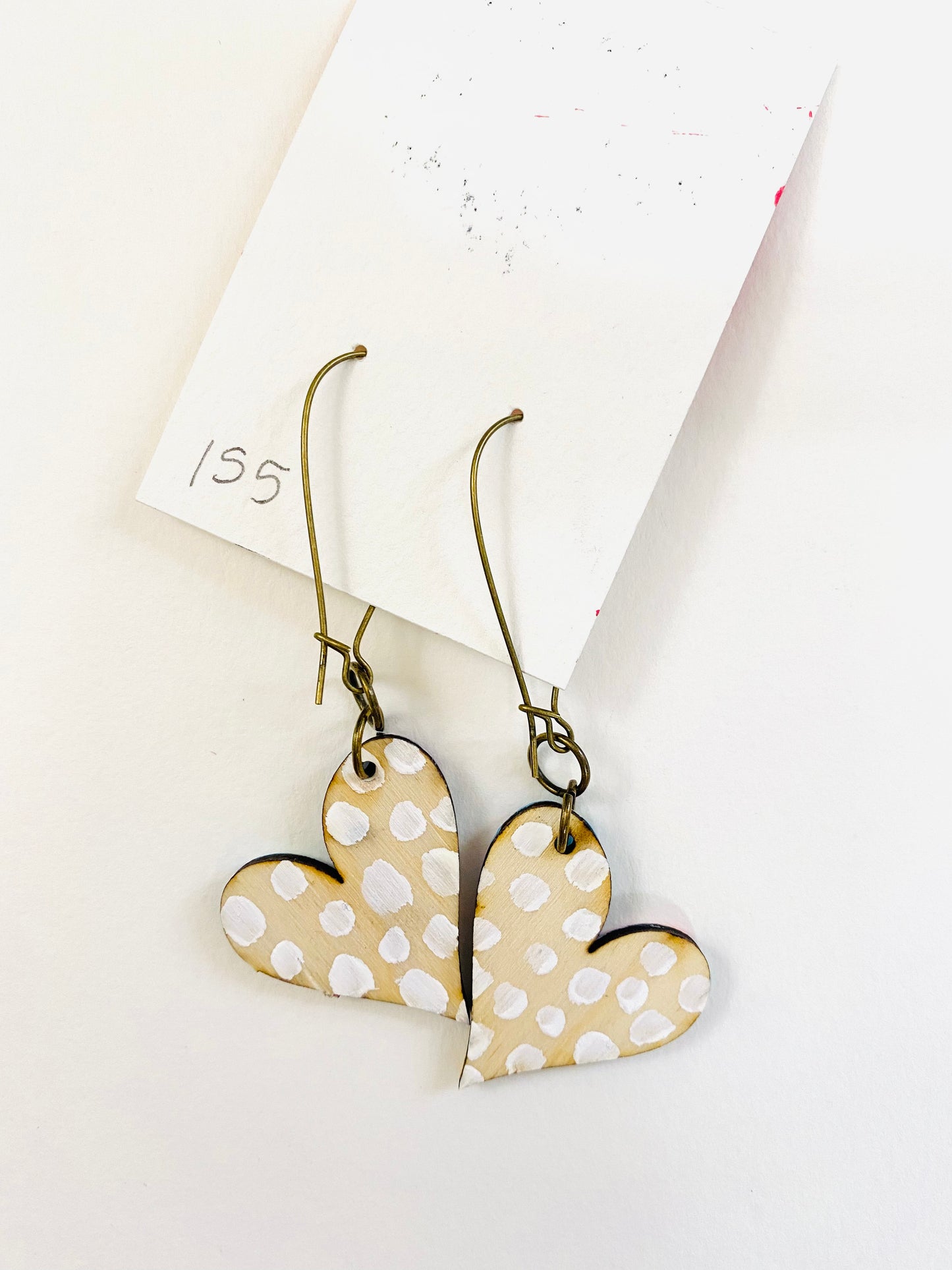 Colorful, Hand Painted, Heart Shaped Earrings 155