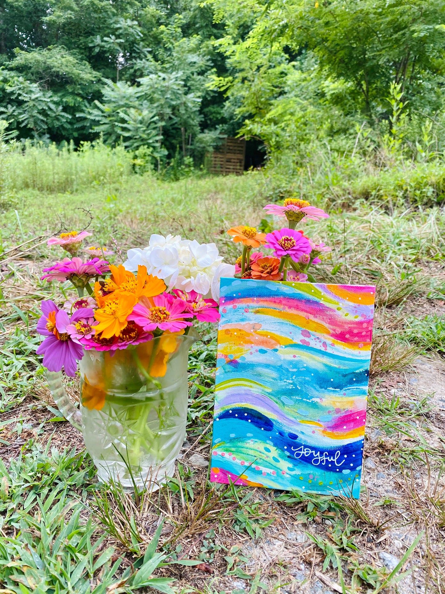 August 2020 Daily Painting Day 19 “Joyful Colors” 5x7 inch original
