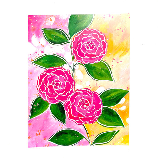 Camellias Floral Bethany Joy Art Print