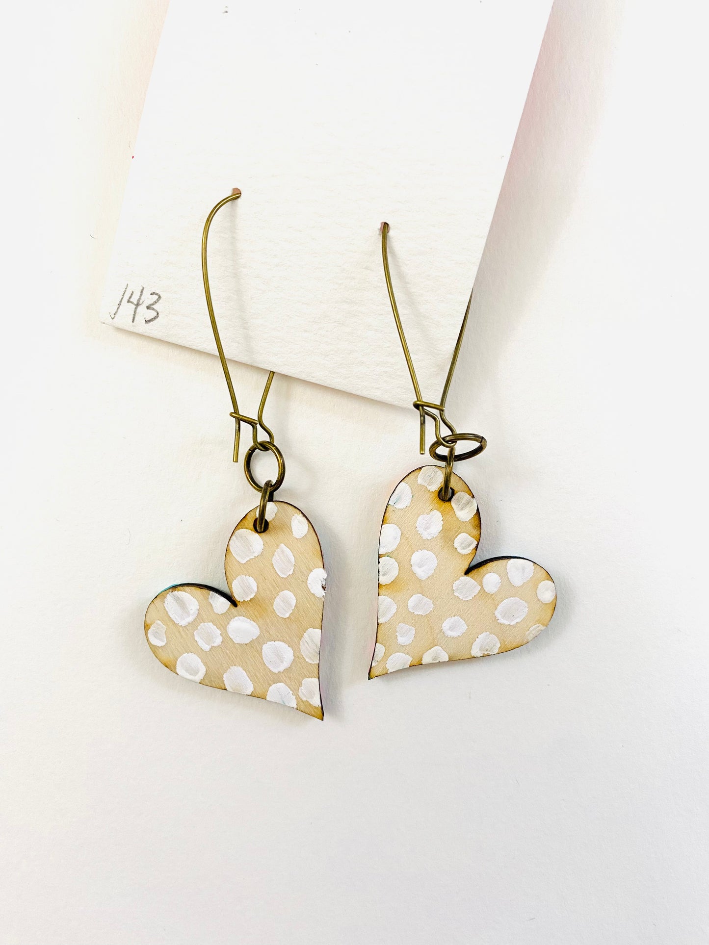 Colorful, Hand Painted, Heart Shaped Earrings 143