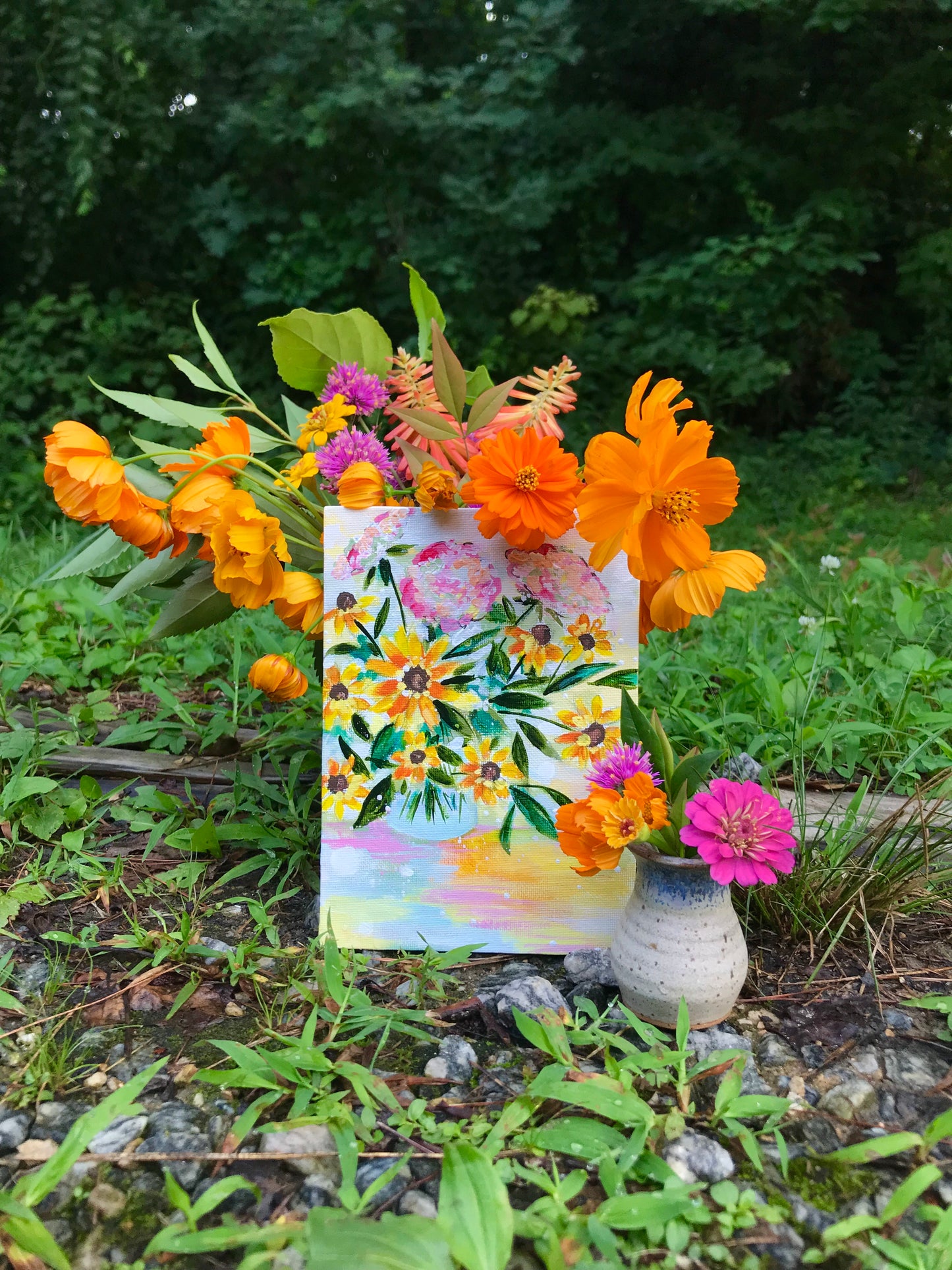 August Daily Painting Day 10 “Be The Sunshine" 5x7 inch Floral Original - Bethany Joy Art