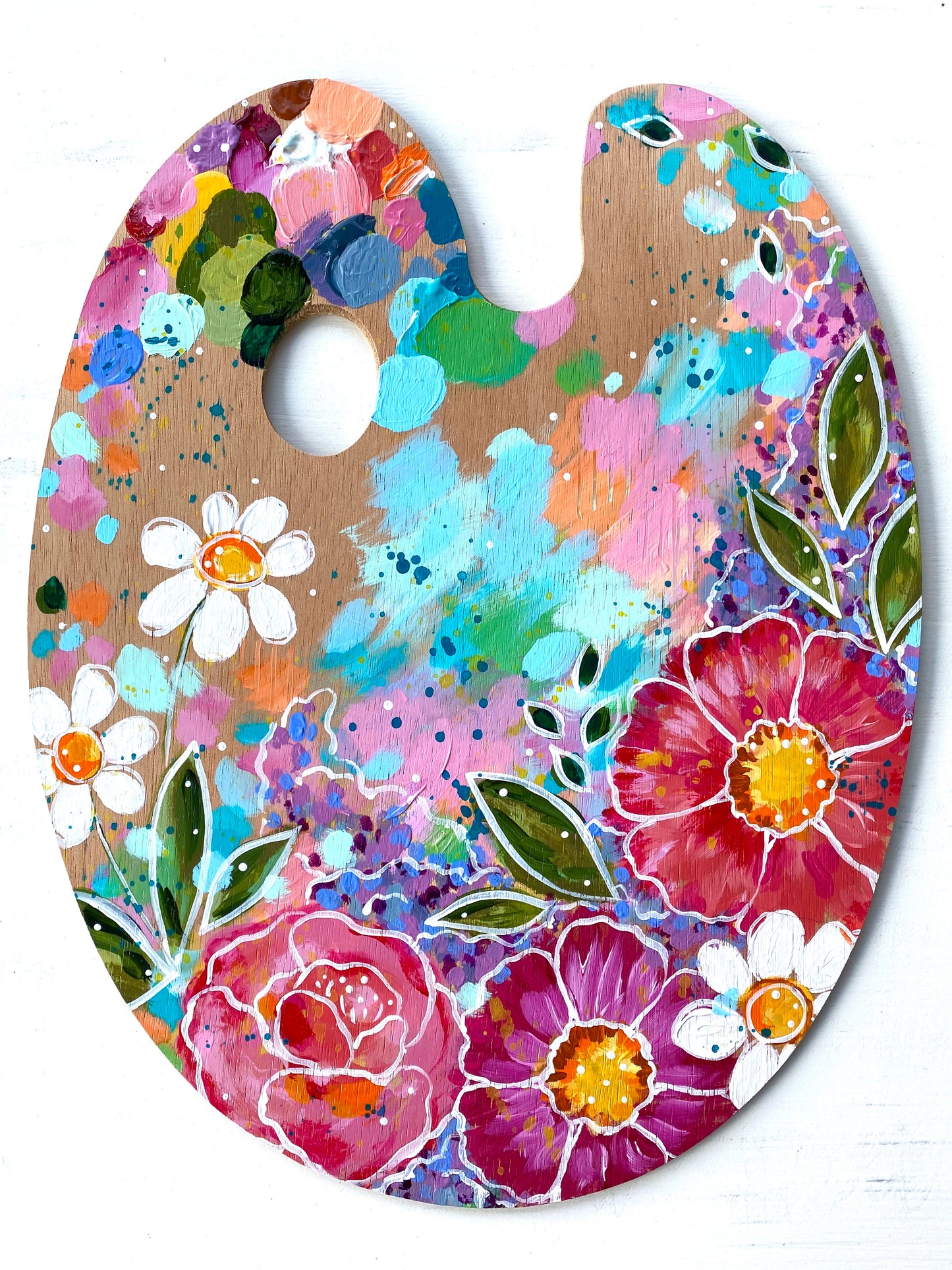 Paint Palette Original Painting #9 “Floral Dreams”