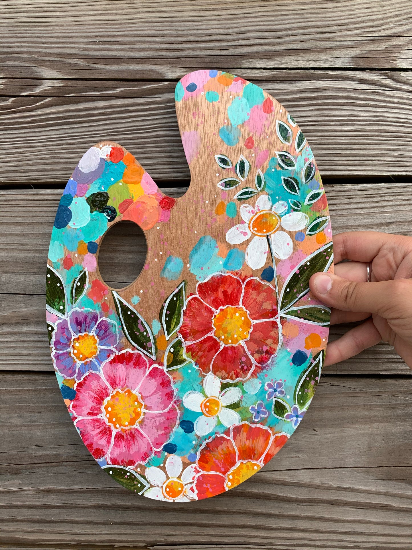 Paint Palette Original Painting #11 “Floral Fun”