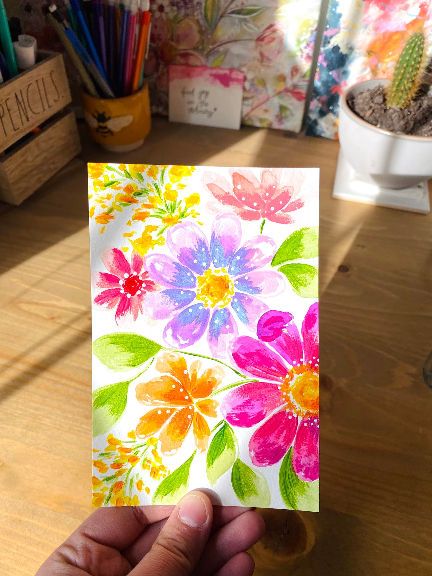 Day 16 of 28 February Flowers Original Painting