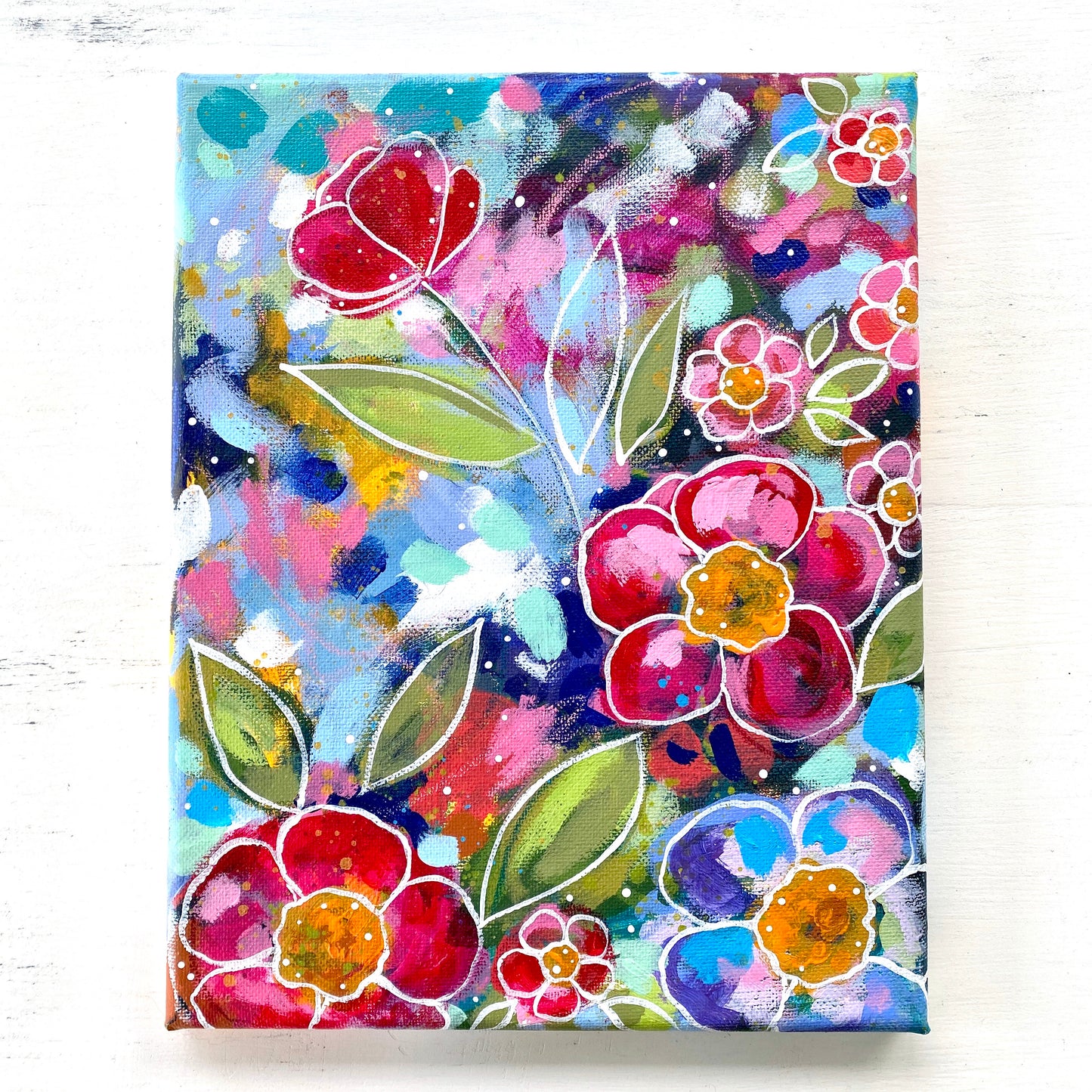 “Blooms at Dusk” 8x10 inch original painting on canvas