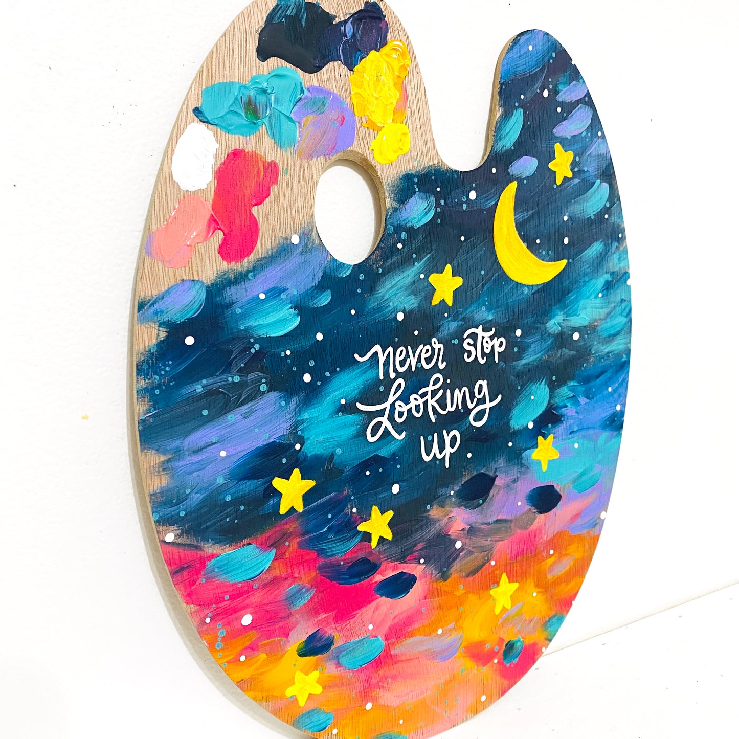 August 2022 Daily Paint Palette Painting Day 13 - Starry Abstract