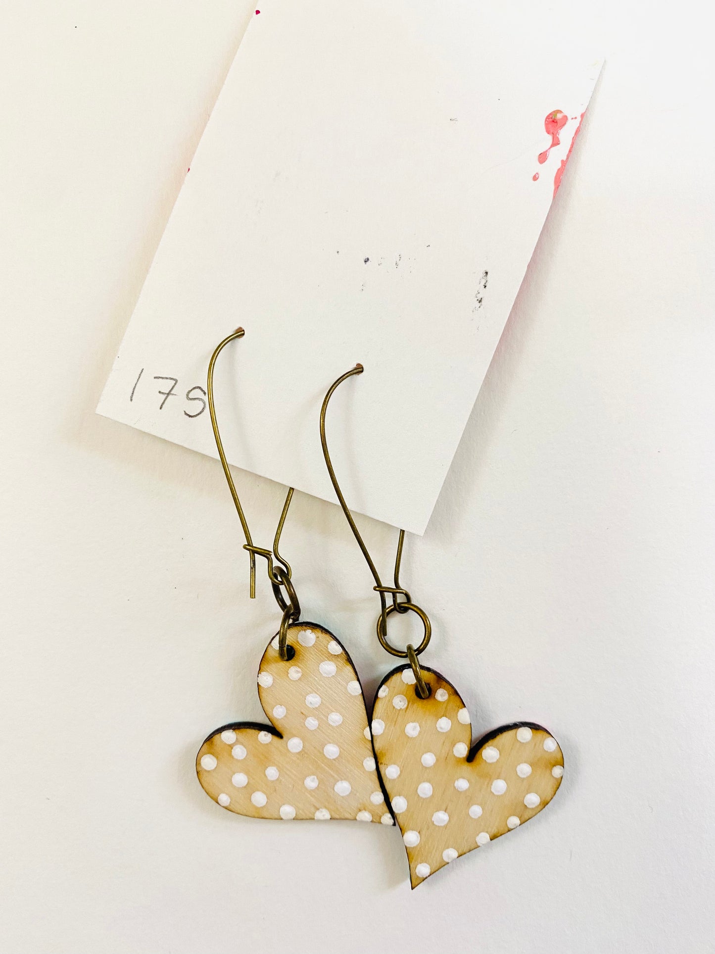 Colorful, Hand Painted, Heart Shaped Earrings 175