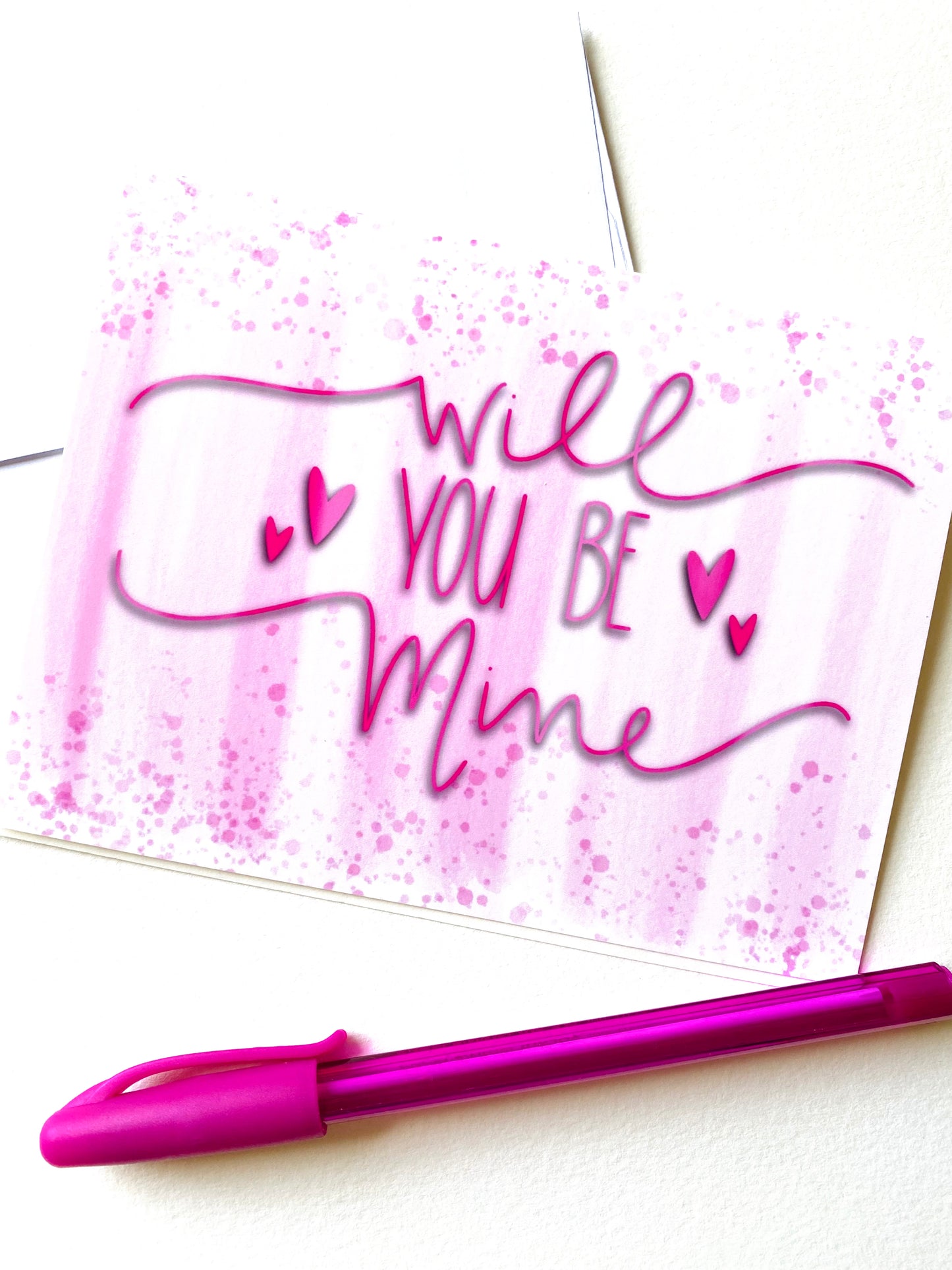 "Will You Be Mine" Valentine Card with Envelope