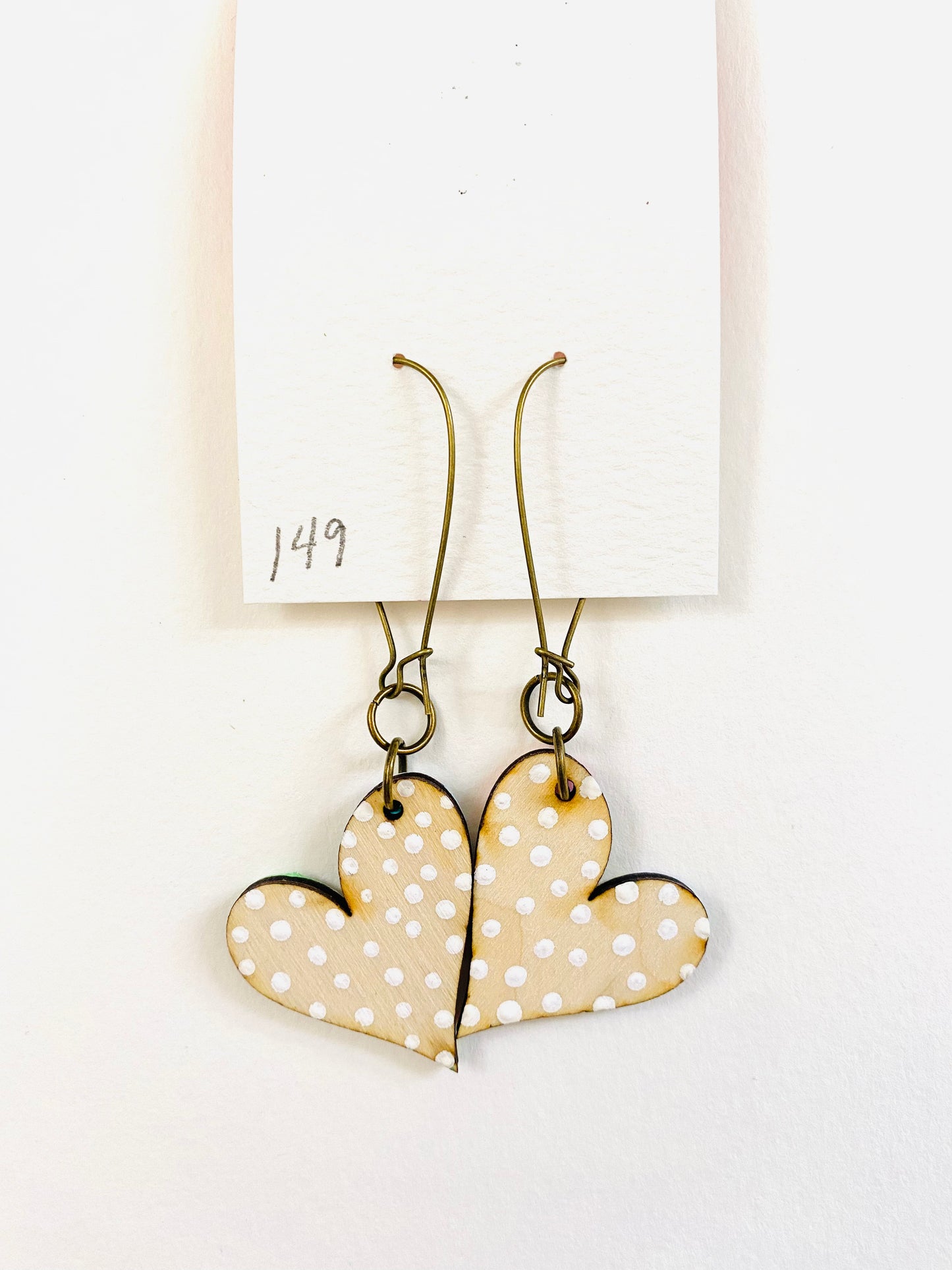 Colorful, Hand Painted, Heart Shaped Earrings 149