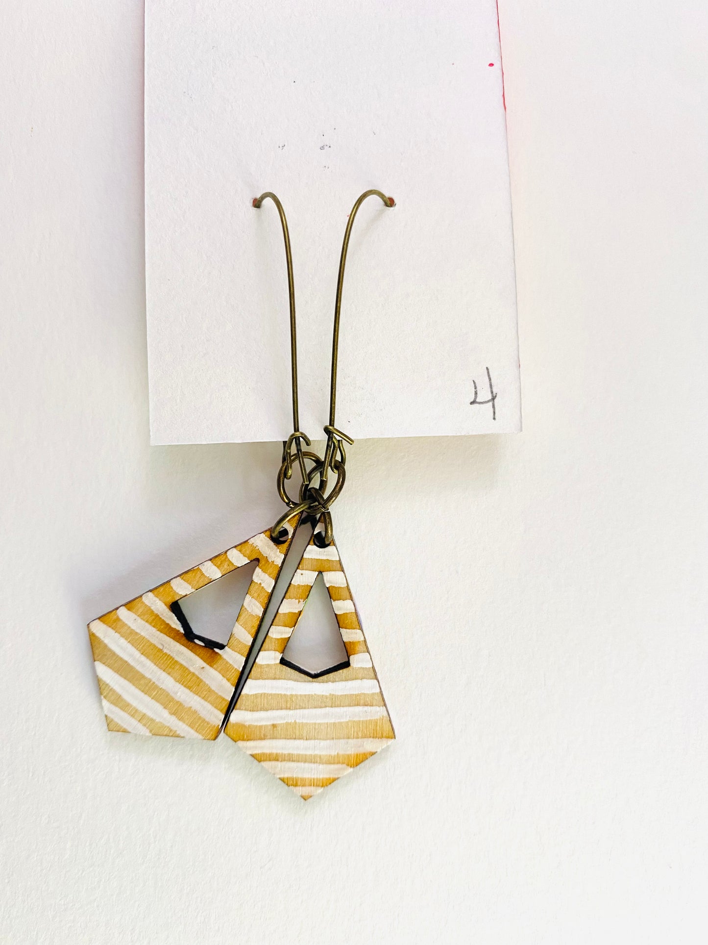 Colorful, Hand Painted, Geometric Shaped Earrings 4