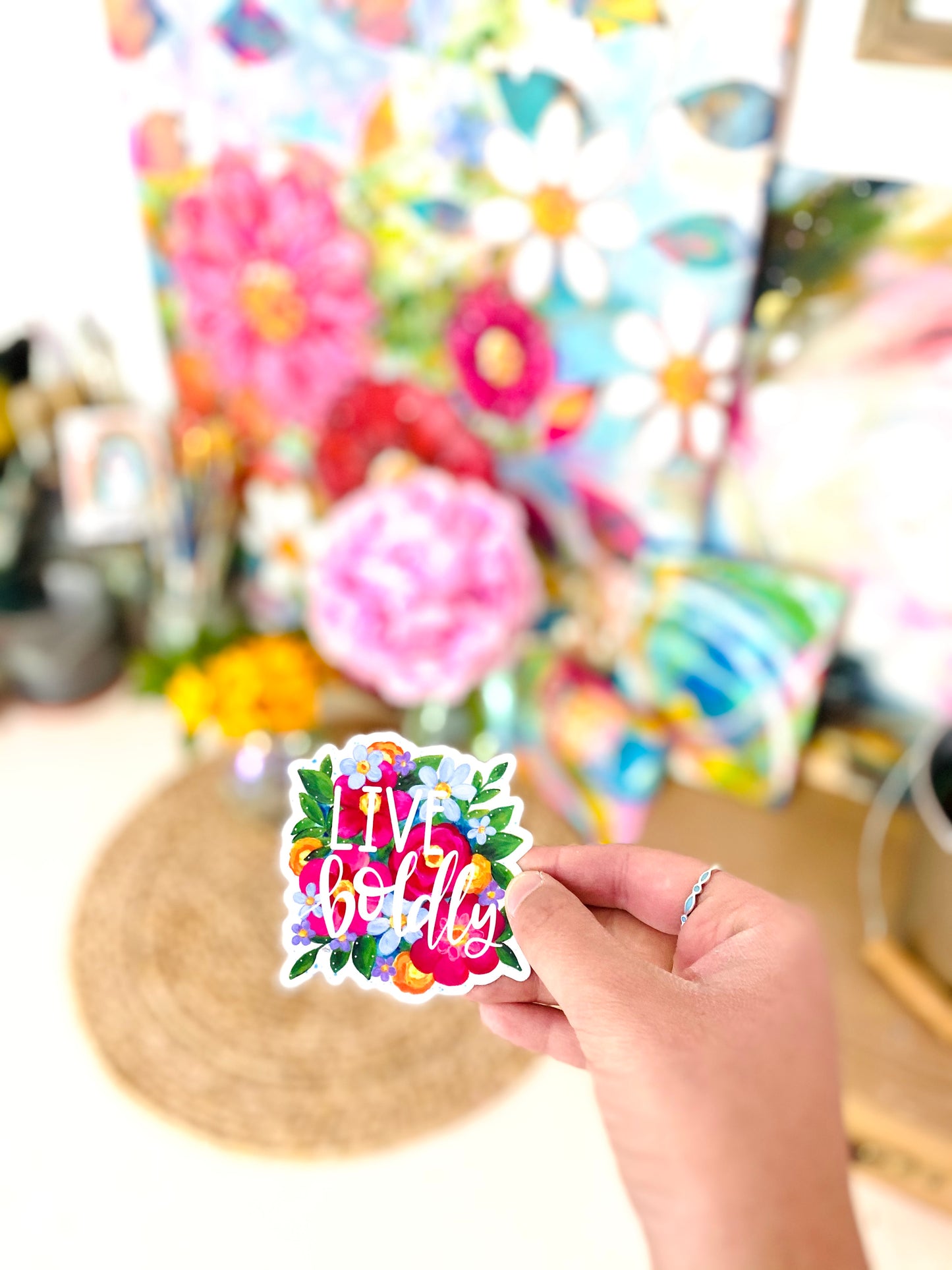 Live Boldly Floral Vinyl Sticker - May 2021 Sticker of the Month