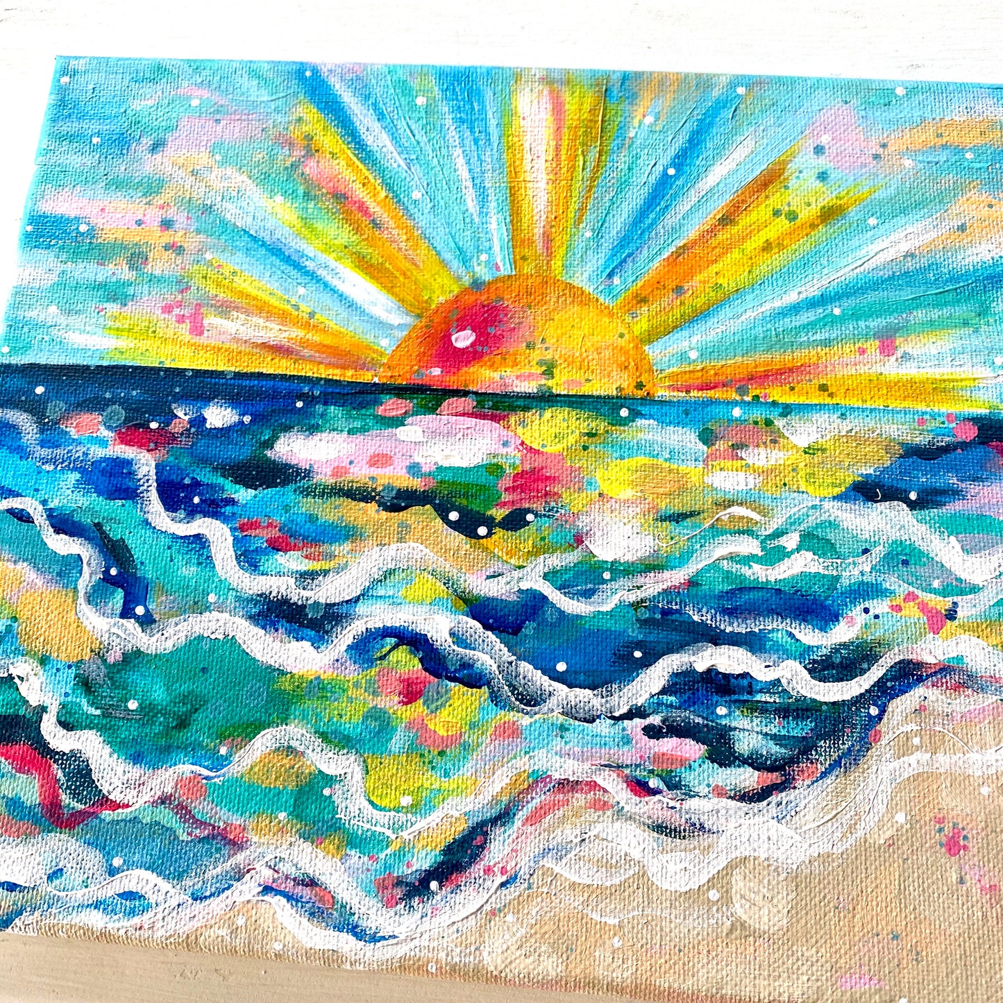 “Shimmer Rays” 8x10 inch original painting on canvas