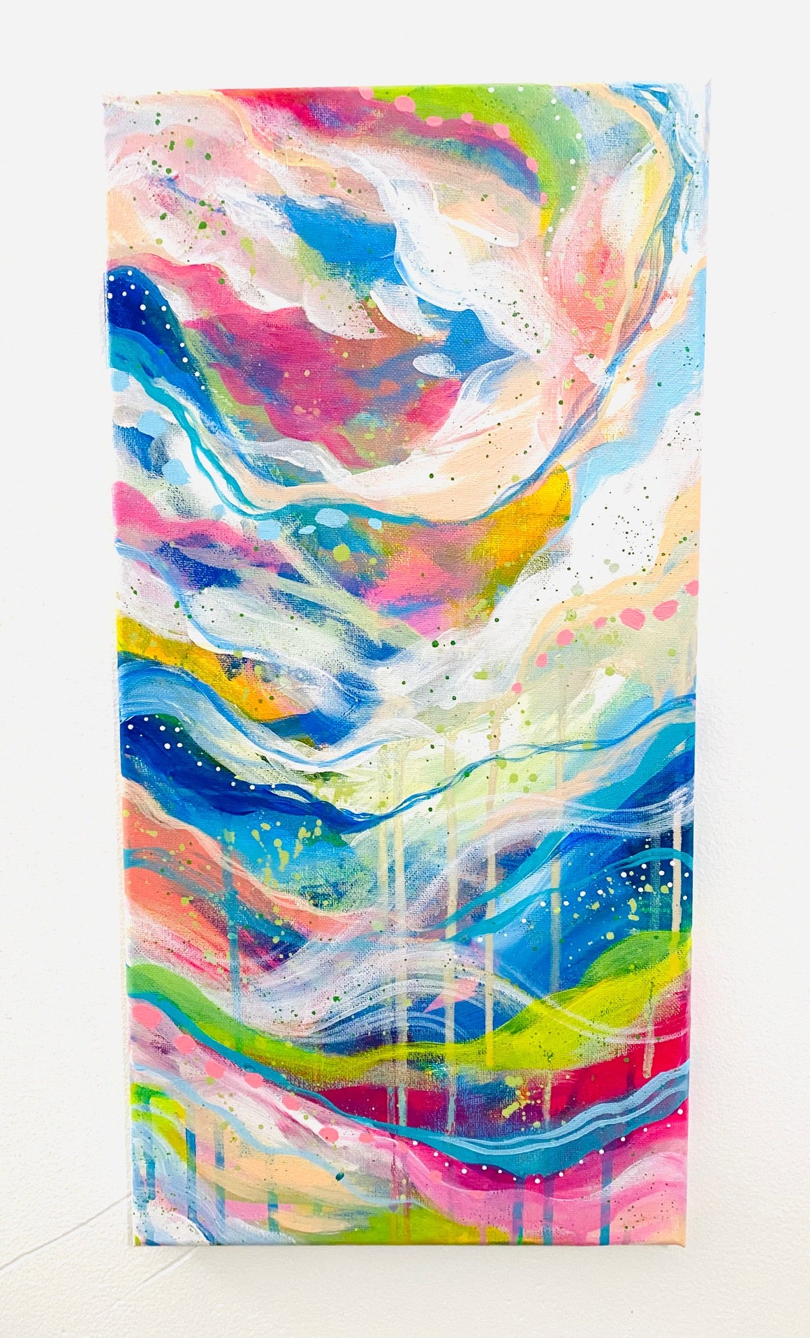 "Layers of Love" Abstract Original Painting on 10x20 inch Canvas