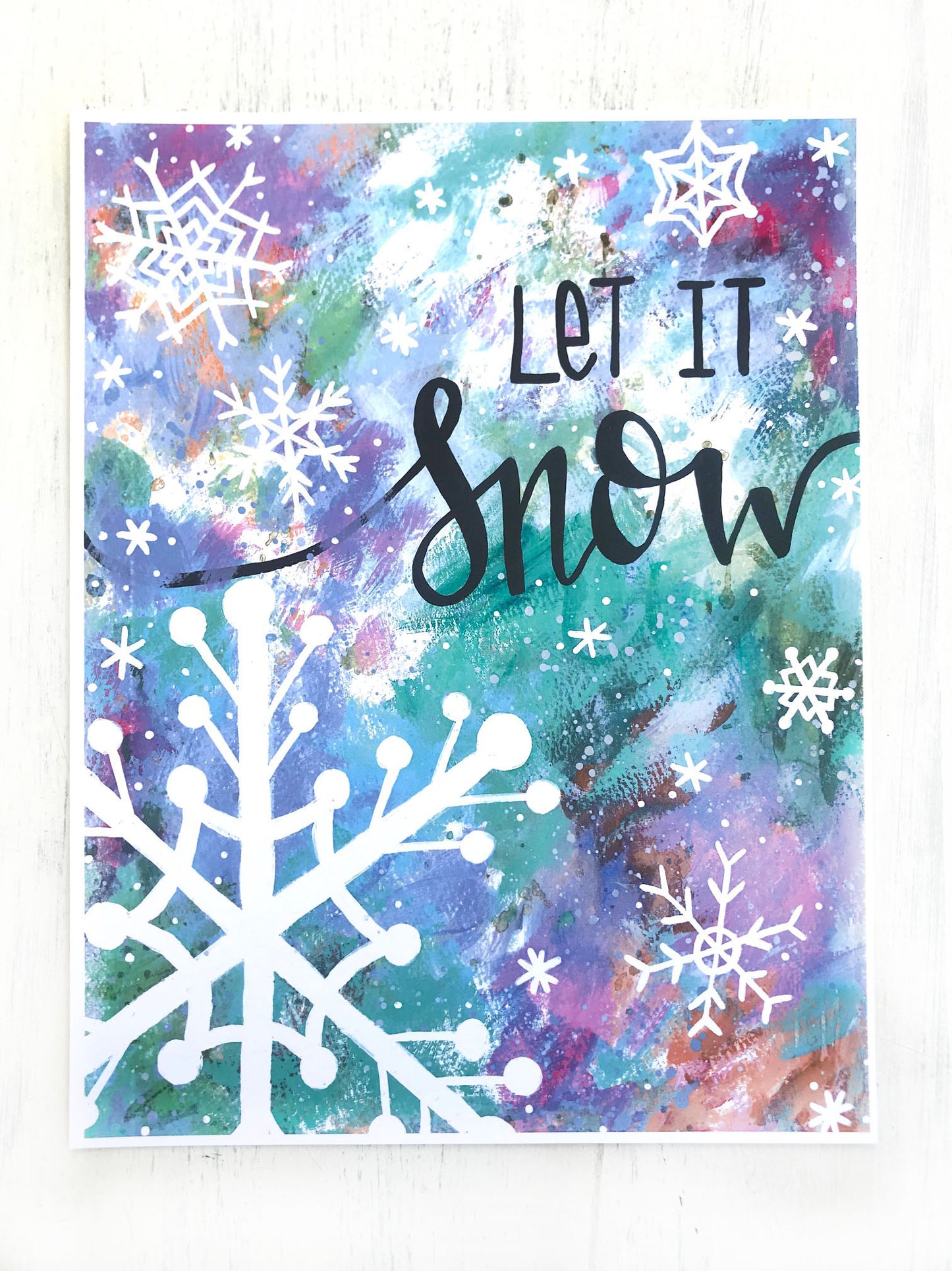 "Let it Snow" Christmas 8.5x11 inch Art Print Holiday Home Decor - Bethany Joy Art