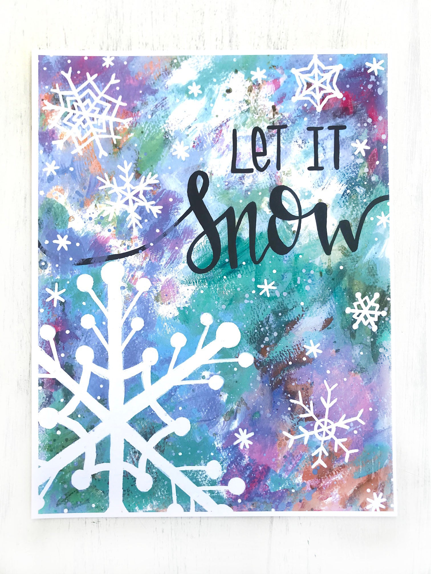 "Let it Snow" Christmas 8.5x11 inch Art Print Holiday Home Decor - Bethany Joy Art