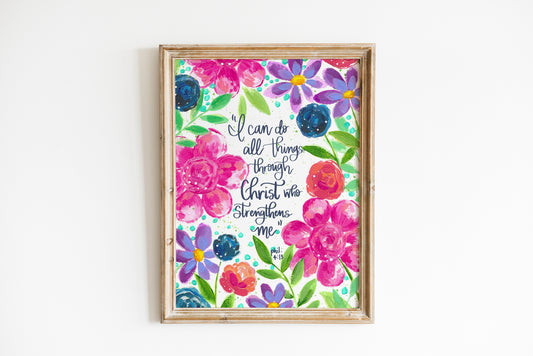 "Philippians 4:13" Bethany Joy Art Print