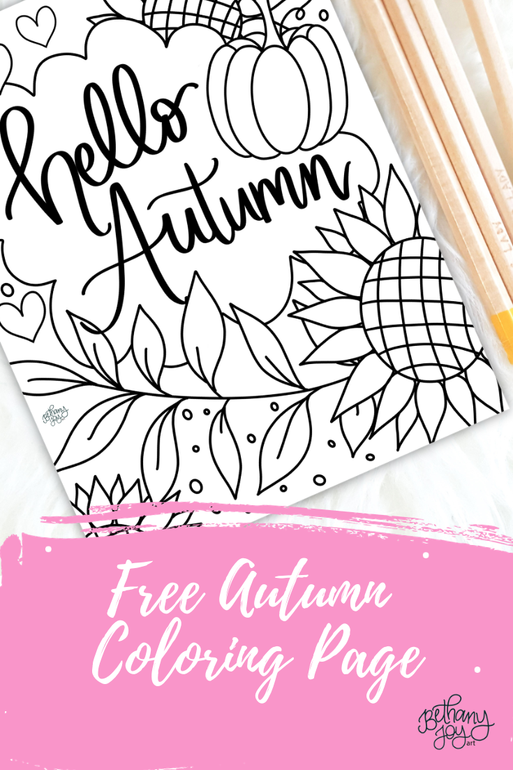 Happy Autumn Coloring Page Printable!