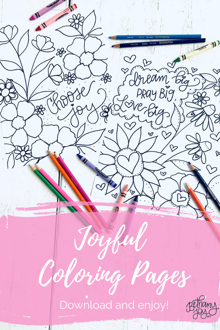 Enjoy Colouring Coloring Pages for You to Enjoy! – Bethany Joy Art
