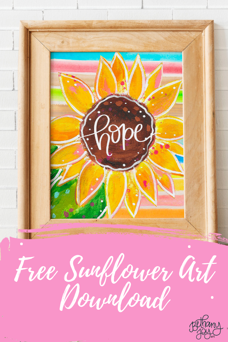 Colorful Sunflower Art / Video + a Freebie!