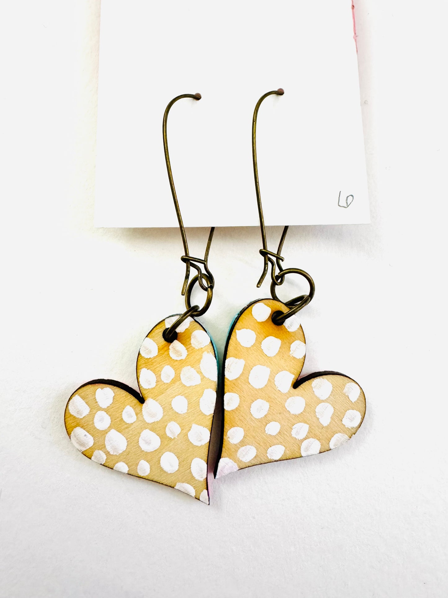 Colorful, Hand Painted, Valentine Heart Shaped Earrings 6