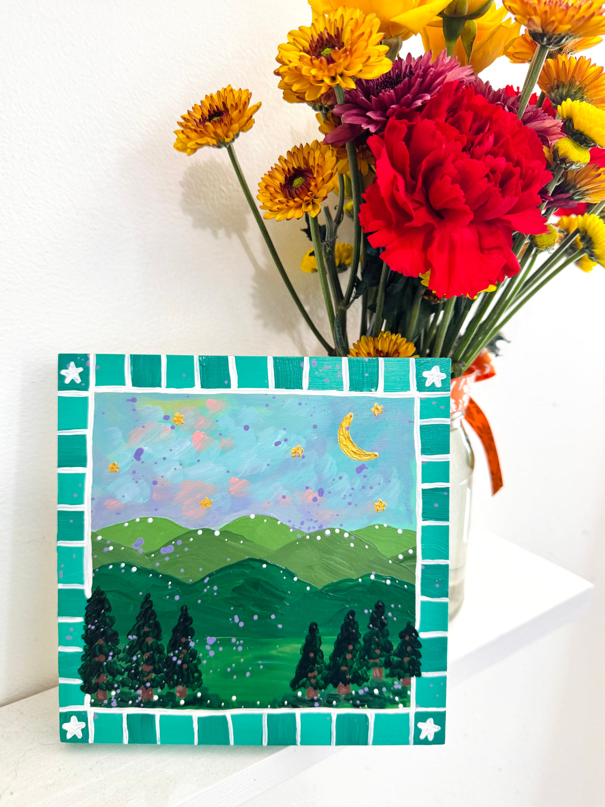 "Moonlight Mountains" Original Painting #41 of 52 Weeks of Colorful Joy 2026