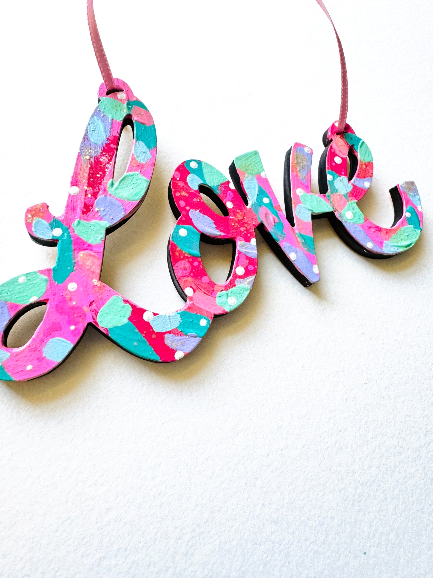 Hand Painted Wooden Love Wall Hanging/Ornament 14