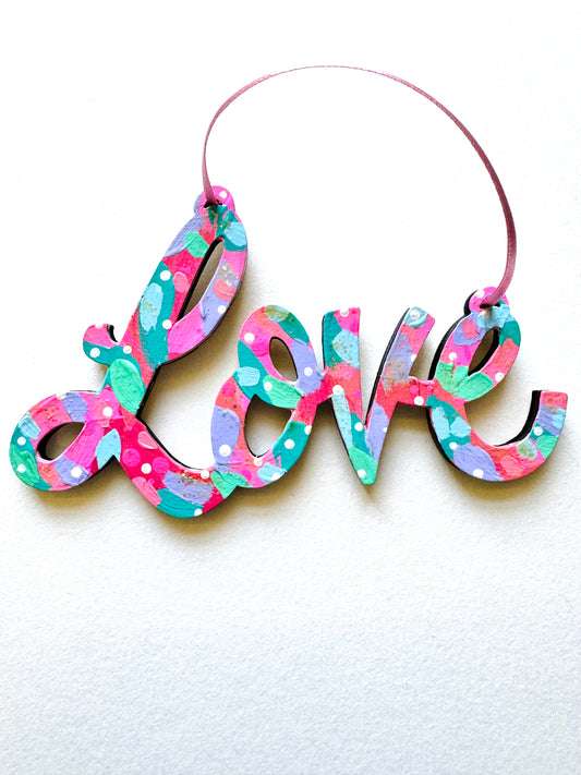 Hand Painted Wooden Love Wall Hanging/Ornament 15