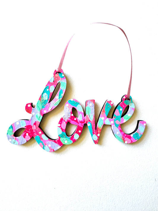 Hand Painted Wooden Love Wall Hanging/Ornament 12