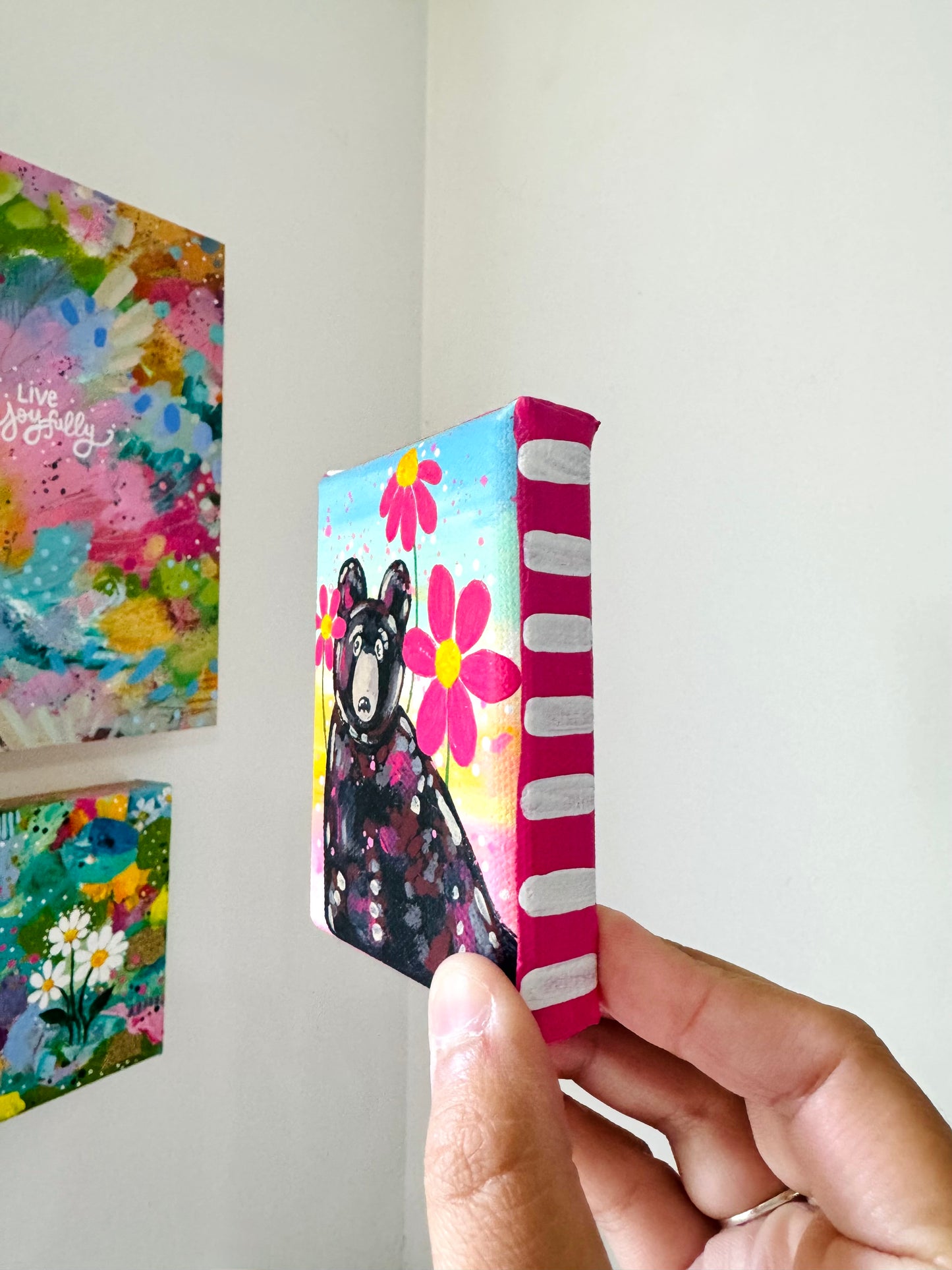 Black Bear Floral Mini Canvas 2