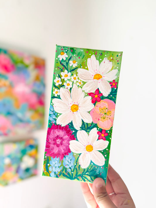 "Summer Meadow" Original Beach Painting on 4x8 inch canvas