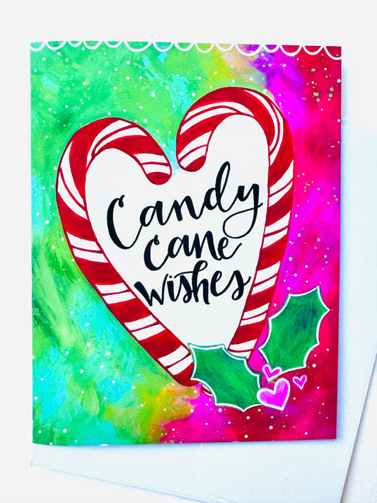 “Candy Cane Wishes” Card with Envelope