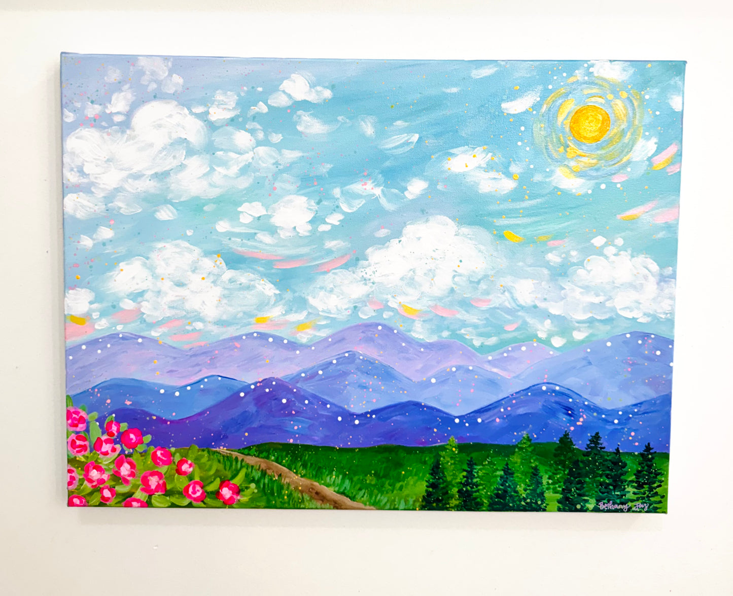 "Dancing Mountain Skies" Original Painting #23 of 52 Weeks of Colorful Joy 2026