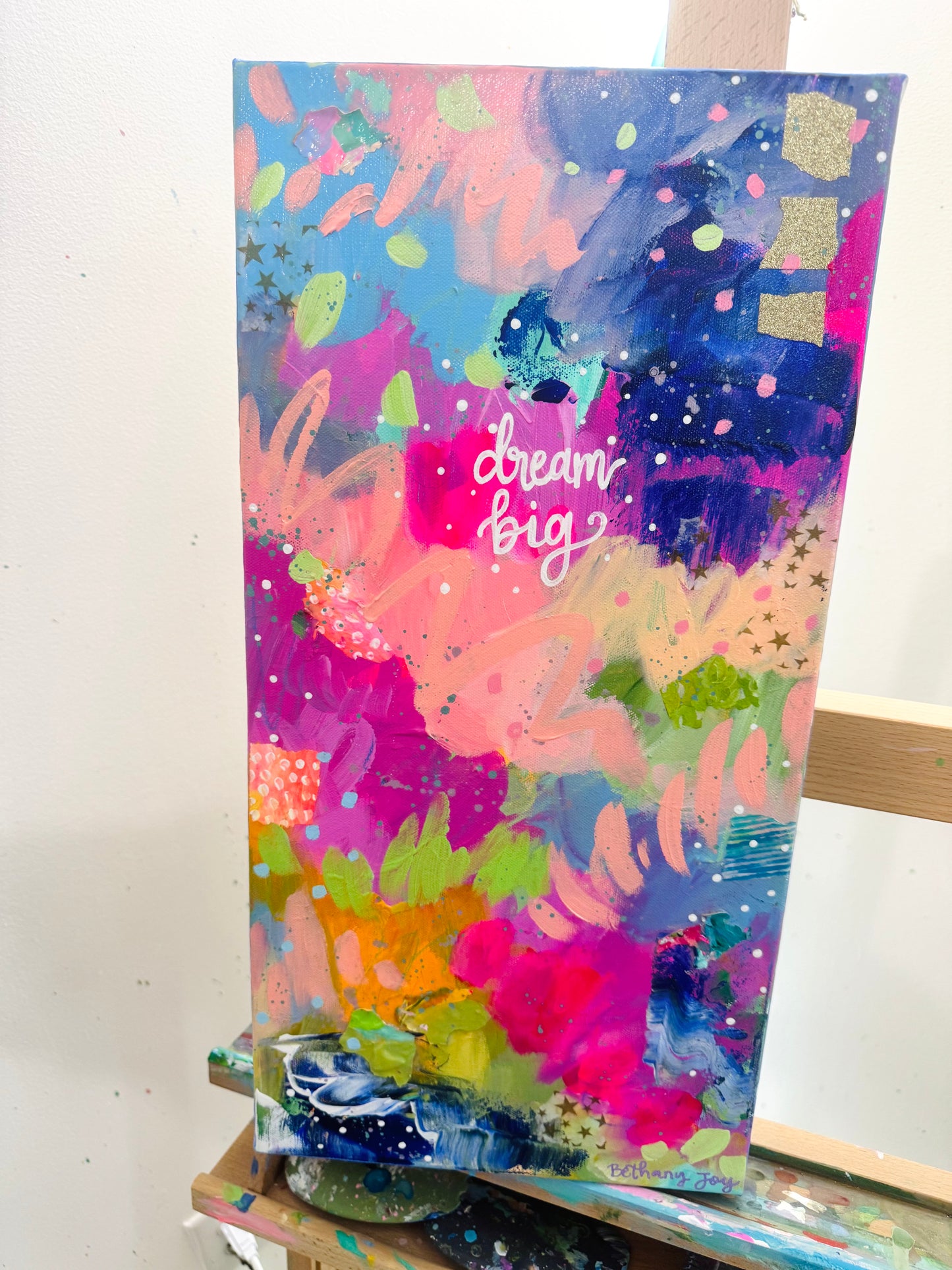 "Dream Big Abstract Collage" Original Painting #24 of 52 Weeks of Colorful Joy 2026