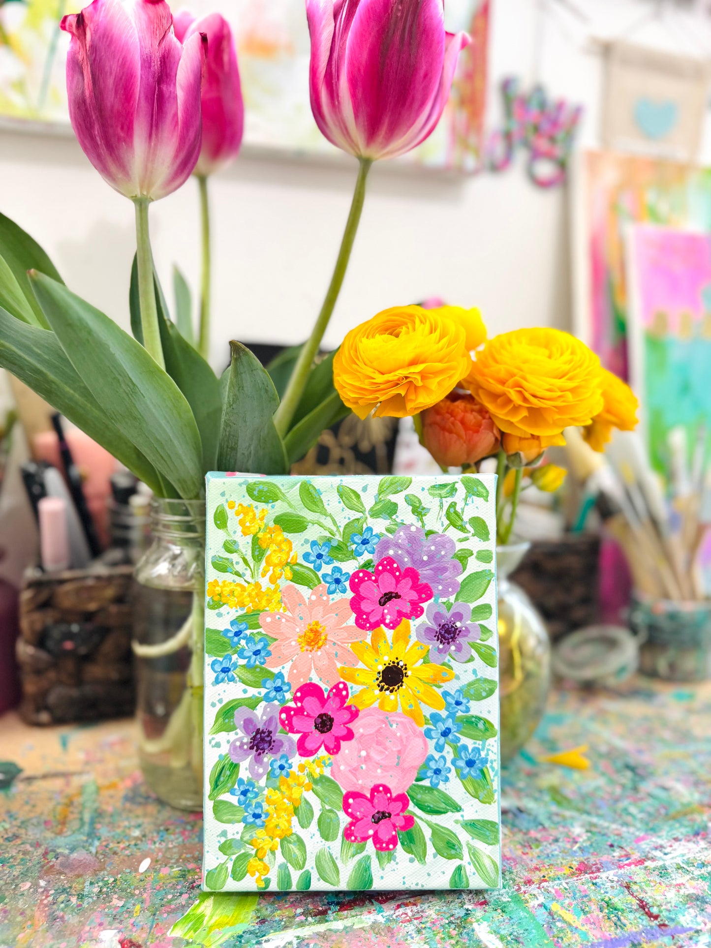 "Petal Daydream" Original Painting #14 of 52 Weeks of Colorful Joy 2026