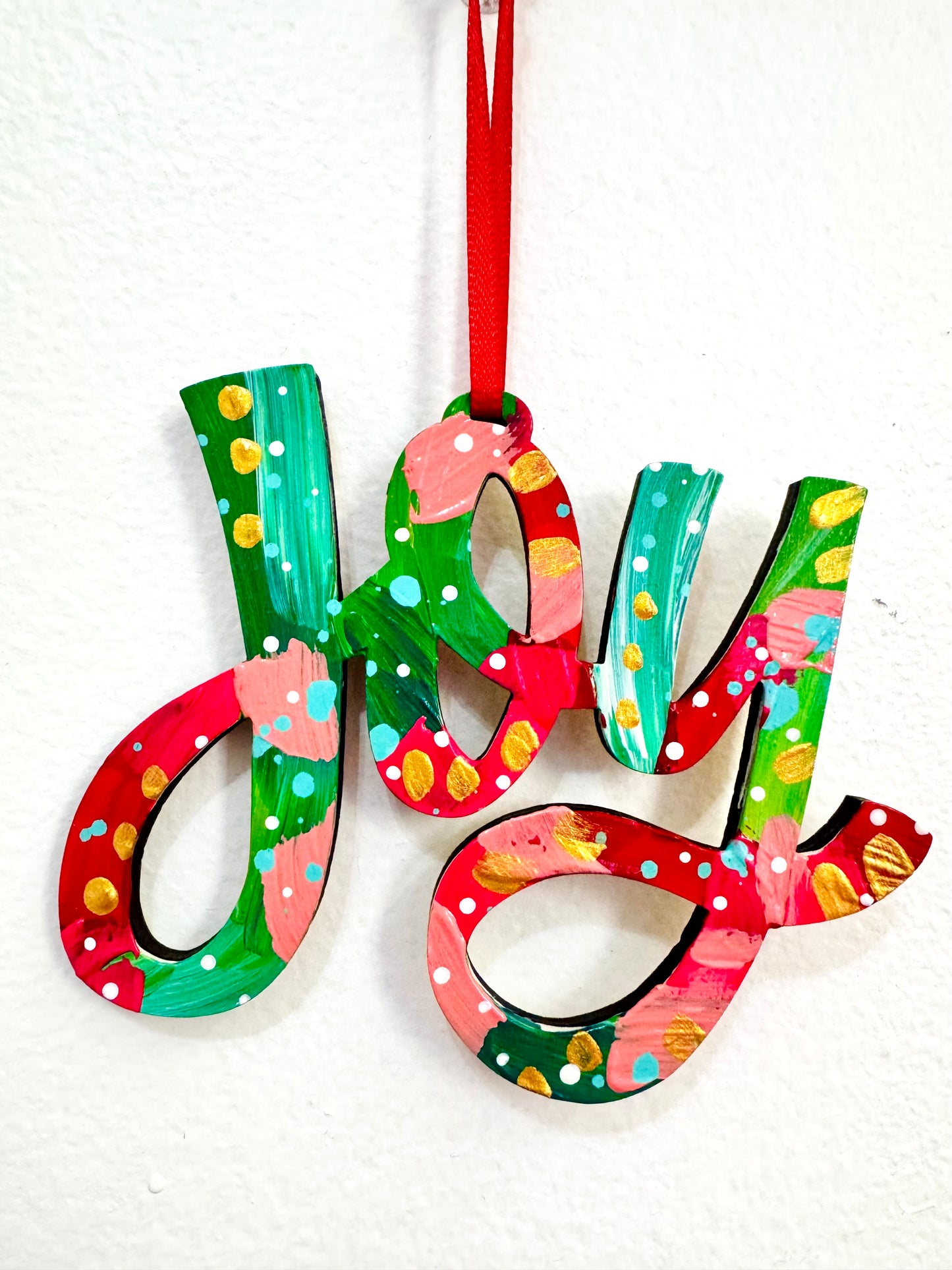 Hand Painted Joy Christmas Ornament 2