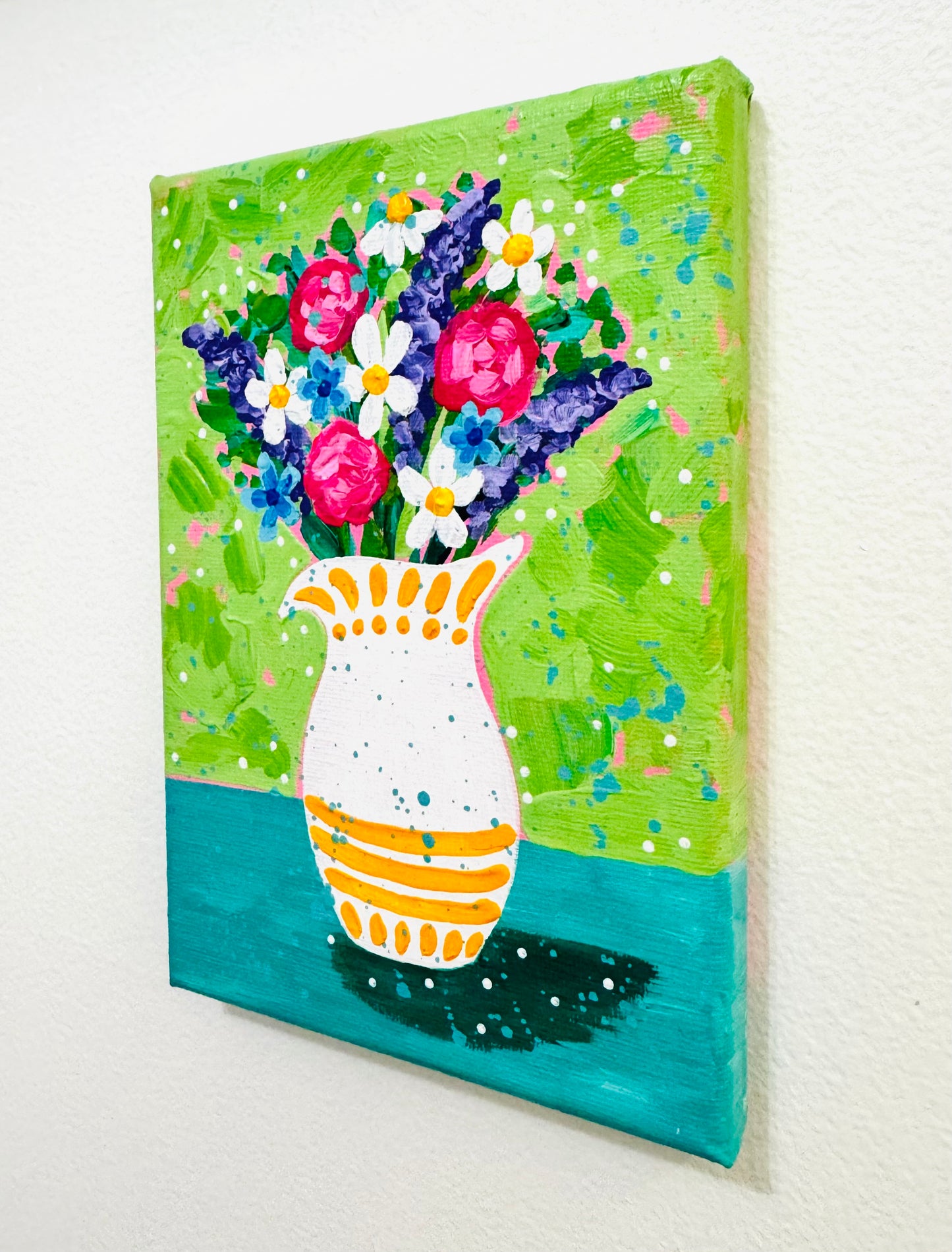 "Petal Poetry" Original Floral Painting on 5x7 inch Canvas