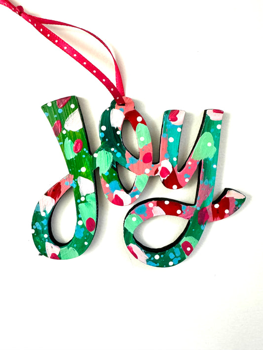 Joy Hand Painted Christmas Ornament 14