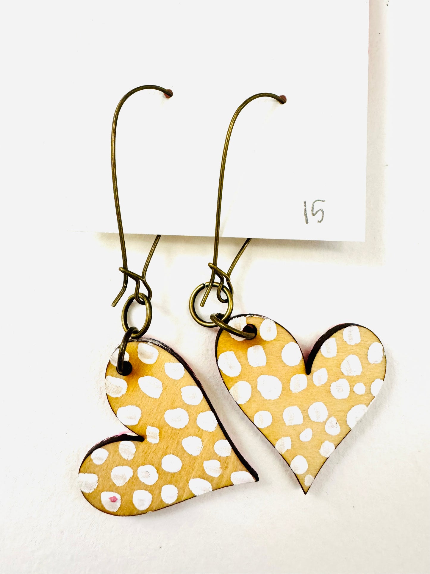 Colorful, Hand Painted, Valentine Heart Shaped Earrings 15