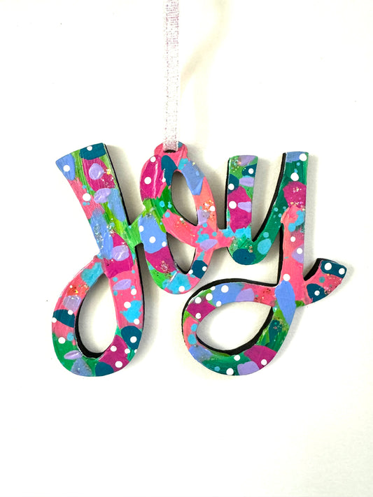 Joy Hand Painted Christmas Ornament 39