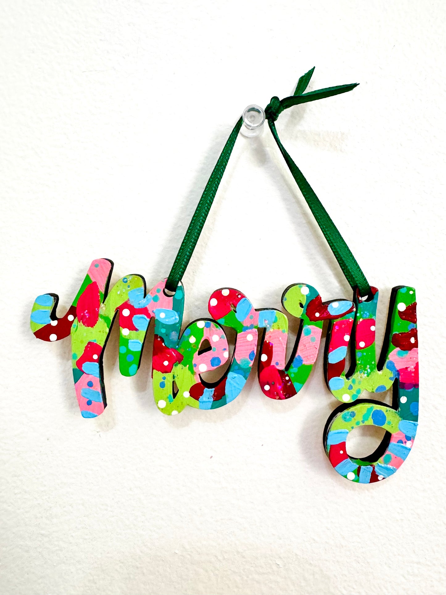 Hand Painted Merry Christmas Ornament 6