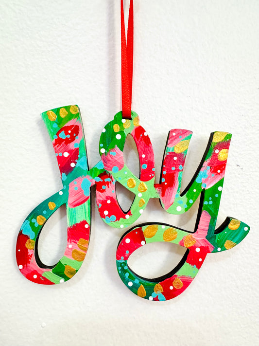 Hand Painted Joy Christmas Ornament 11