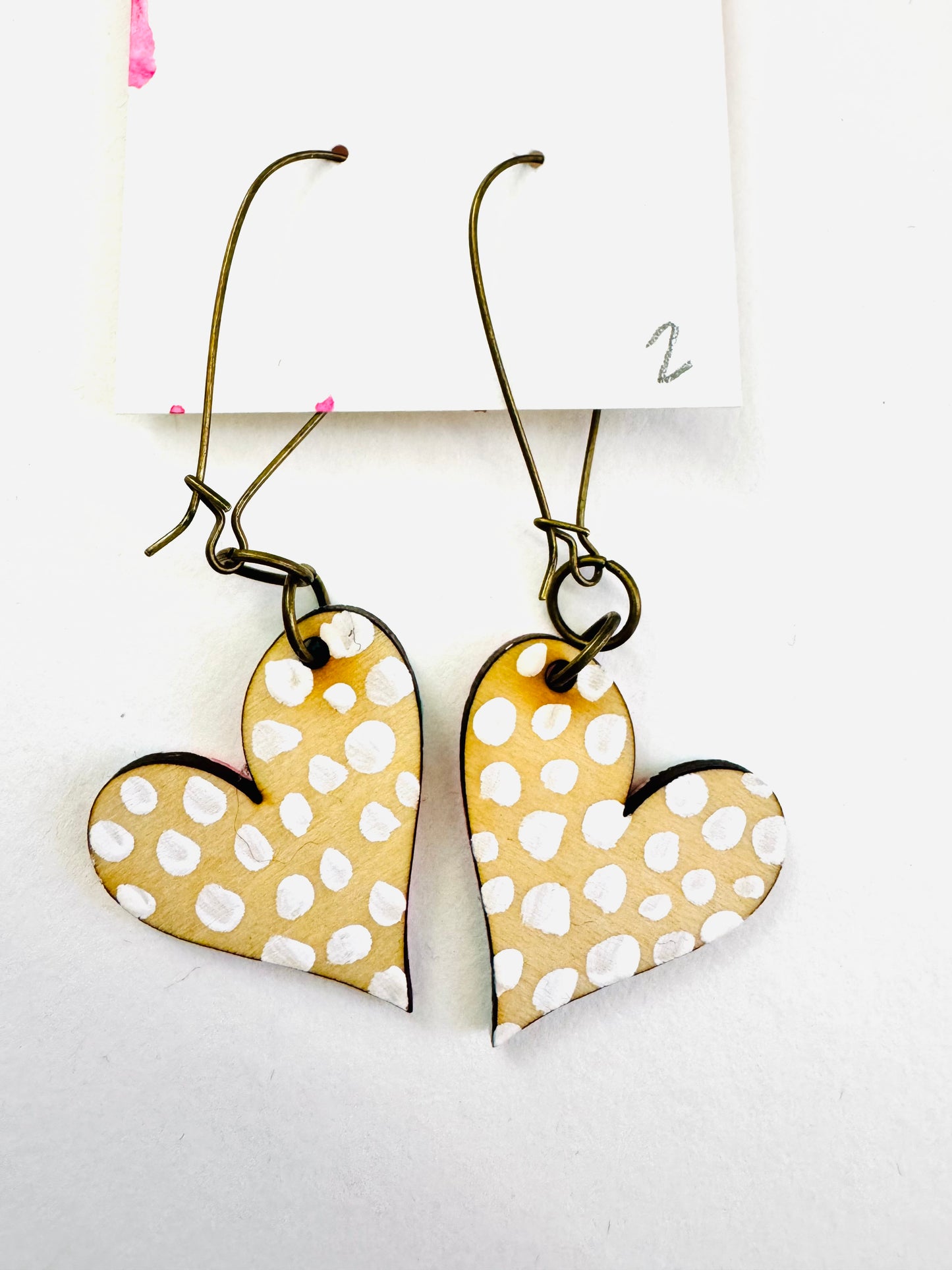 Colorful, Hand Painted, Valentine Heart Shaped Earrings 2