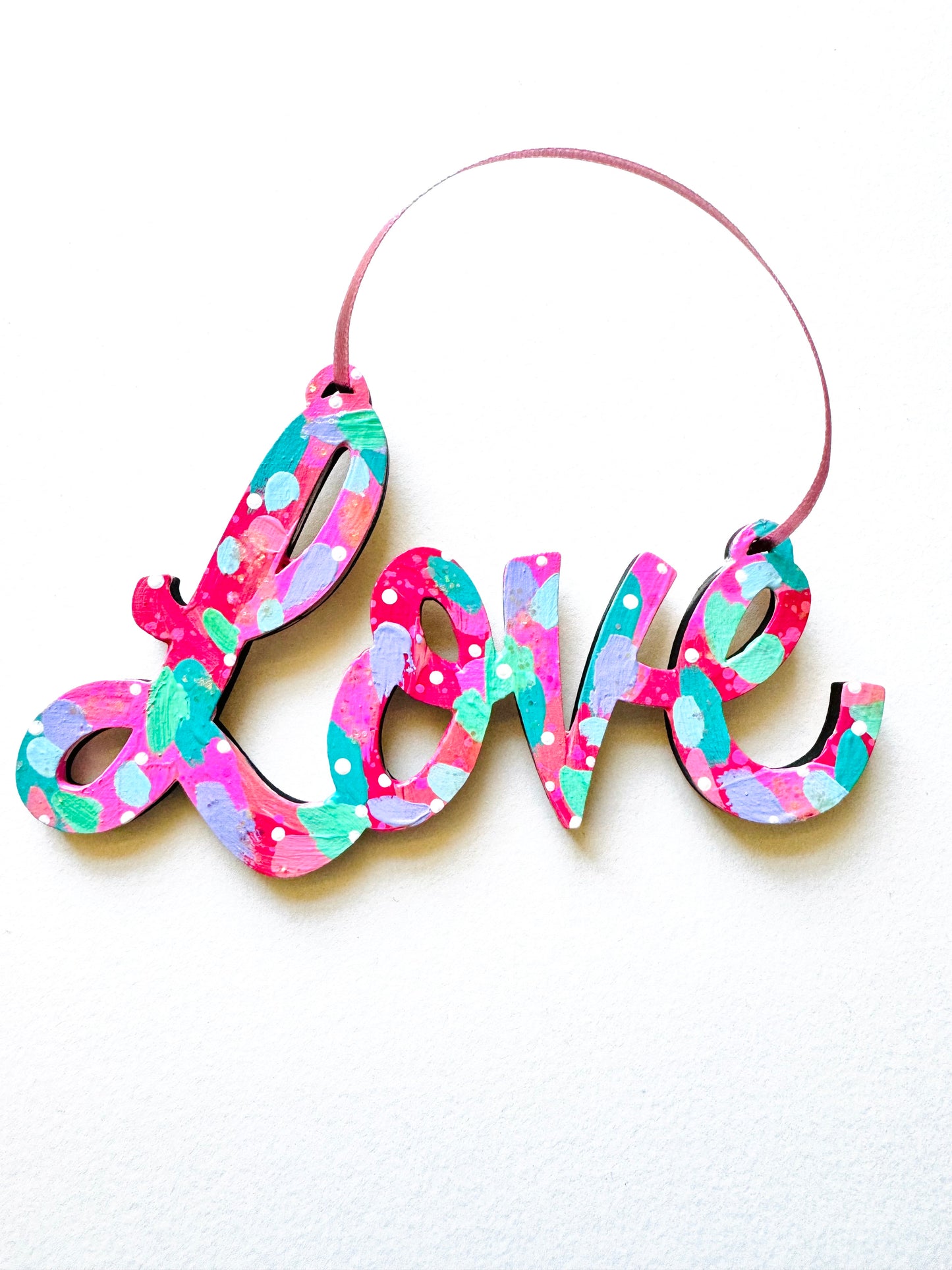Hand Painted Wooden Love Wall Hanging/Ornament 16