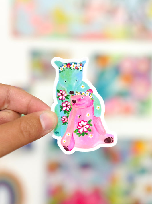 Blue Ridge Blossom Bear Vinyl Sticker August 2025 Sticker of the Month