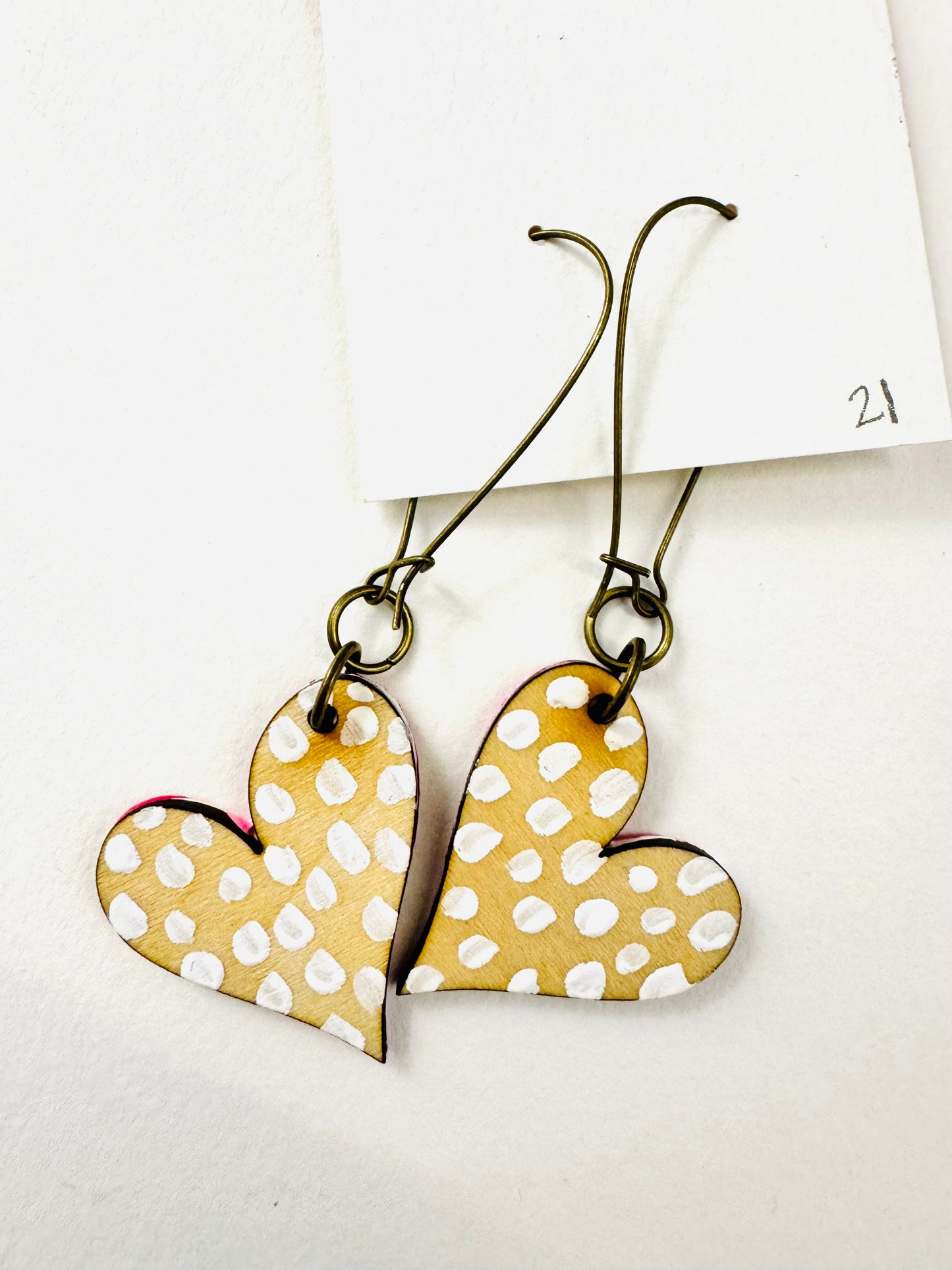 Colorful, Hand Painted, Valentine Heart Shaped Earrings 21