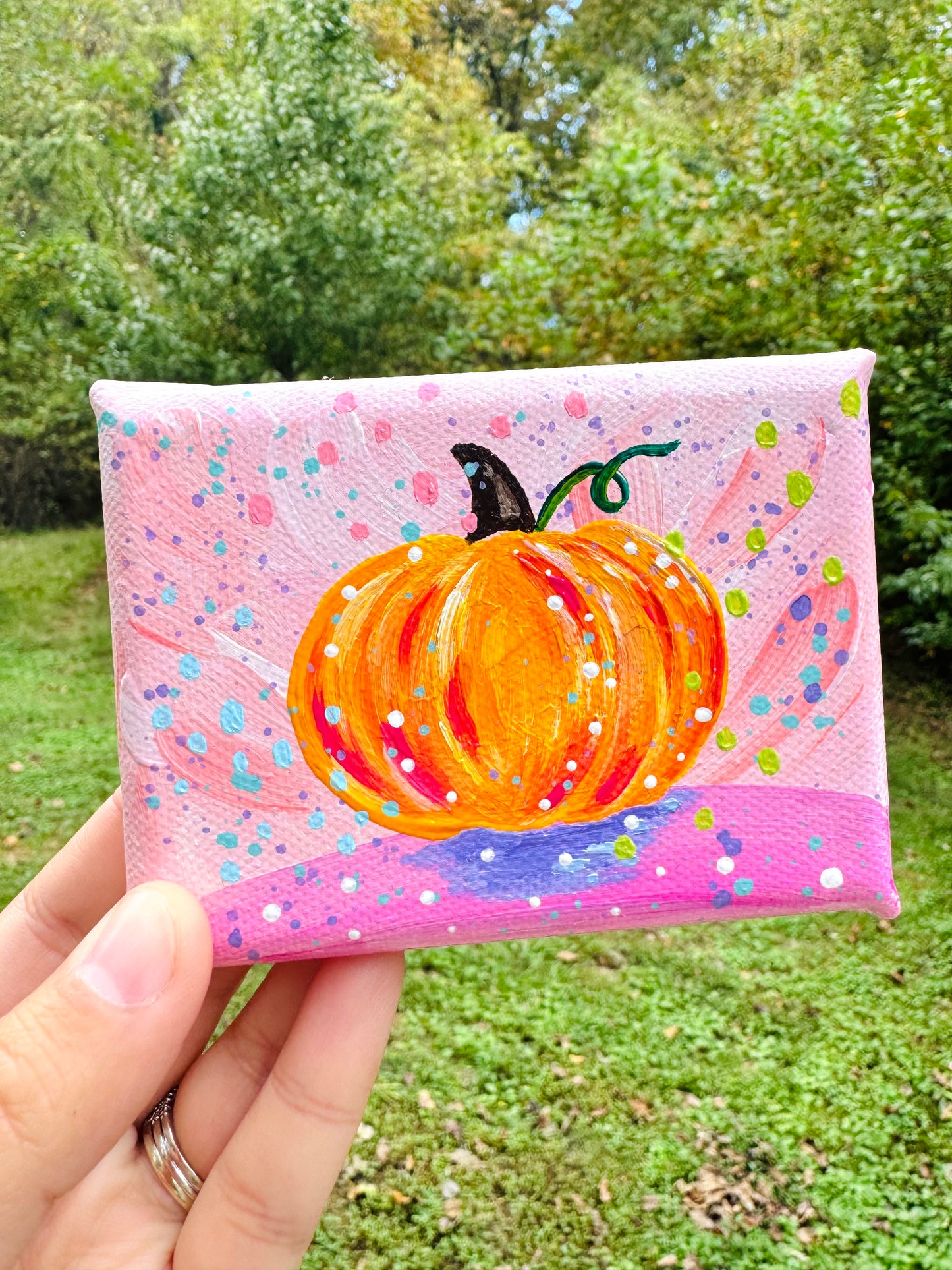 Pumpkin Mini Canvas Pink 2