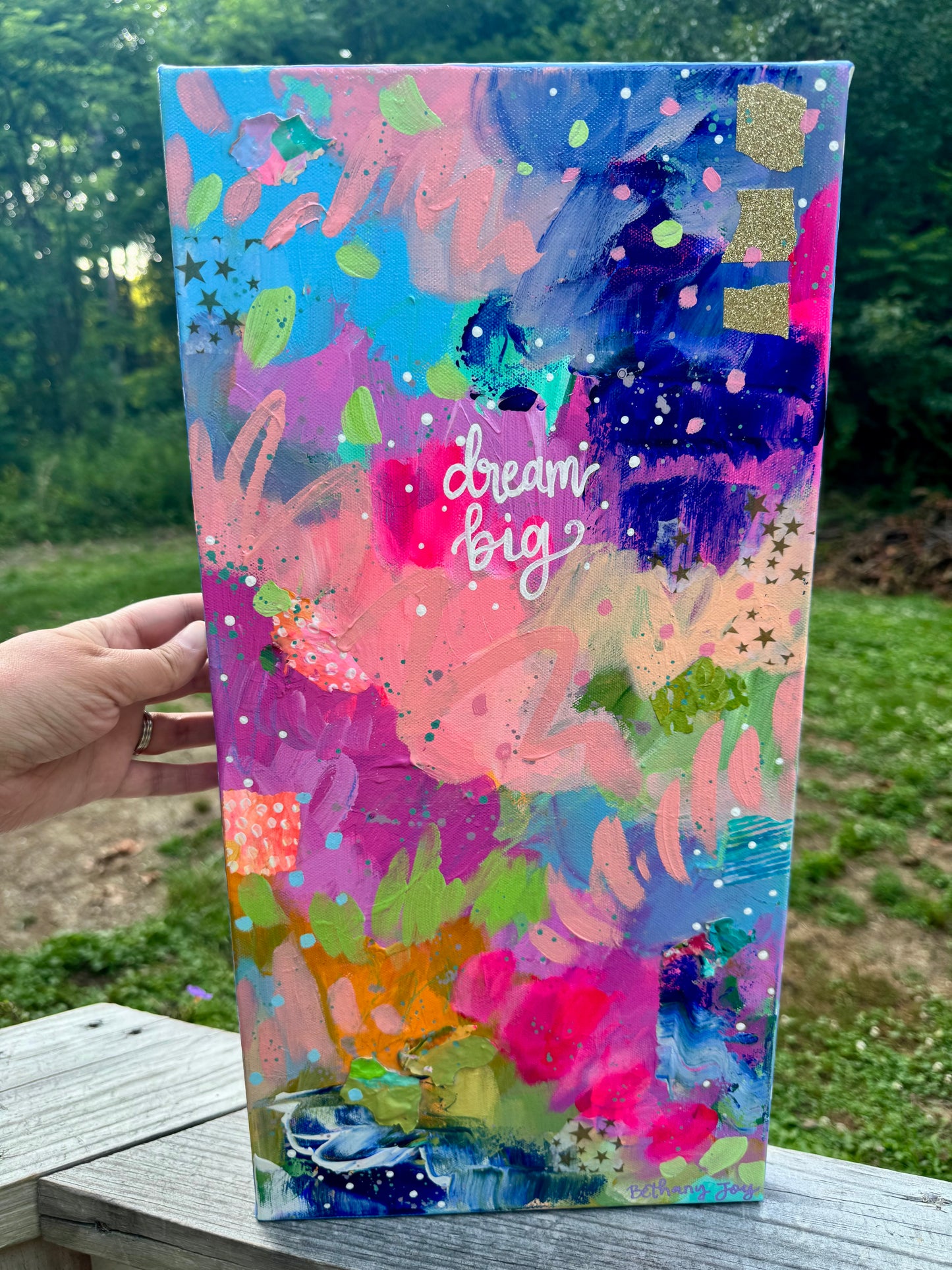 "Dream Big Abstract Collage" Original Painting #24 of 52 Weeks of Colorful Joy 2026