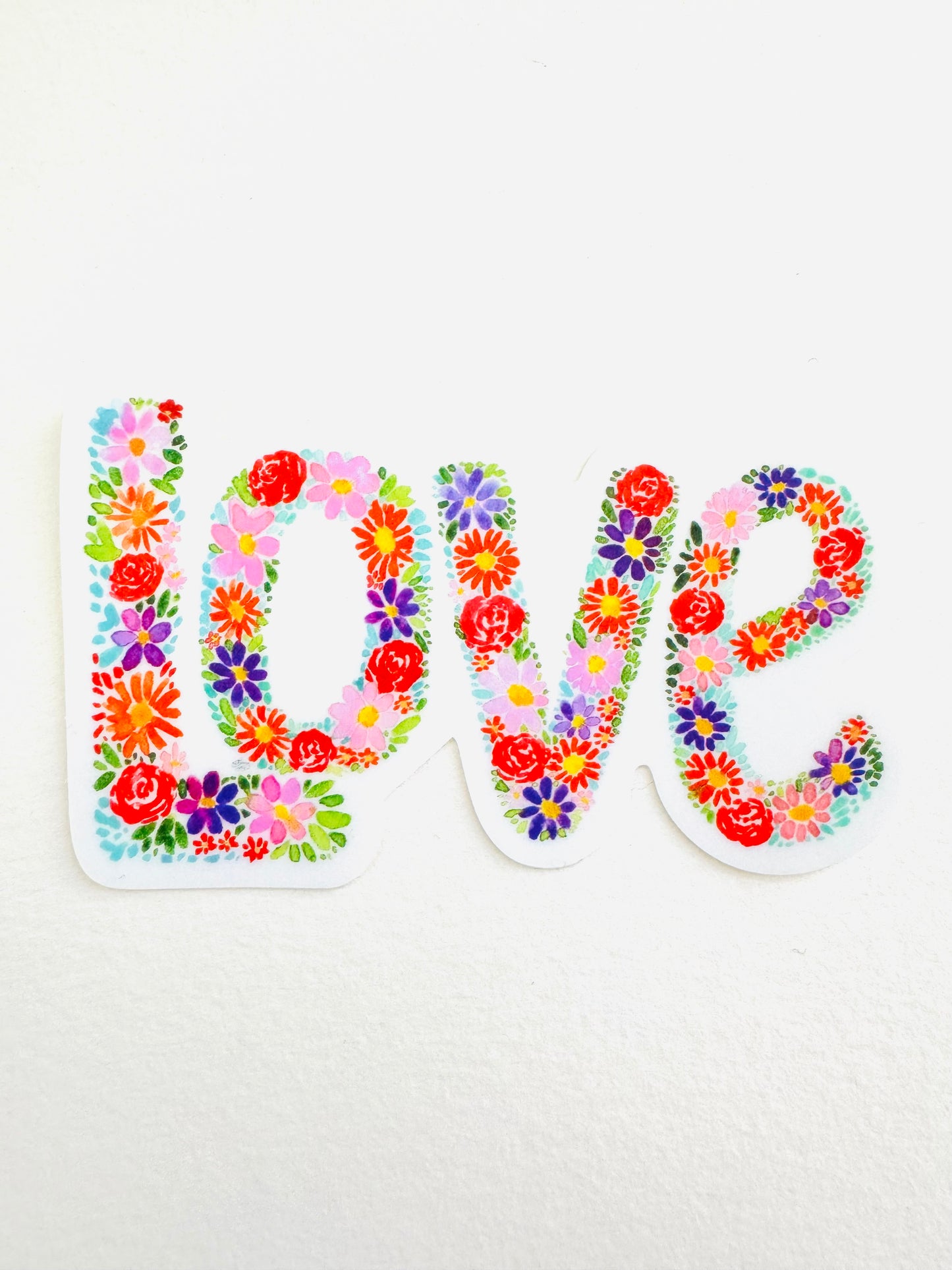 Love Floral Lettering Vinyl Sticker February 2024 Sticker of the Month